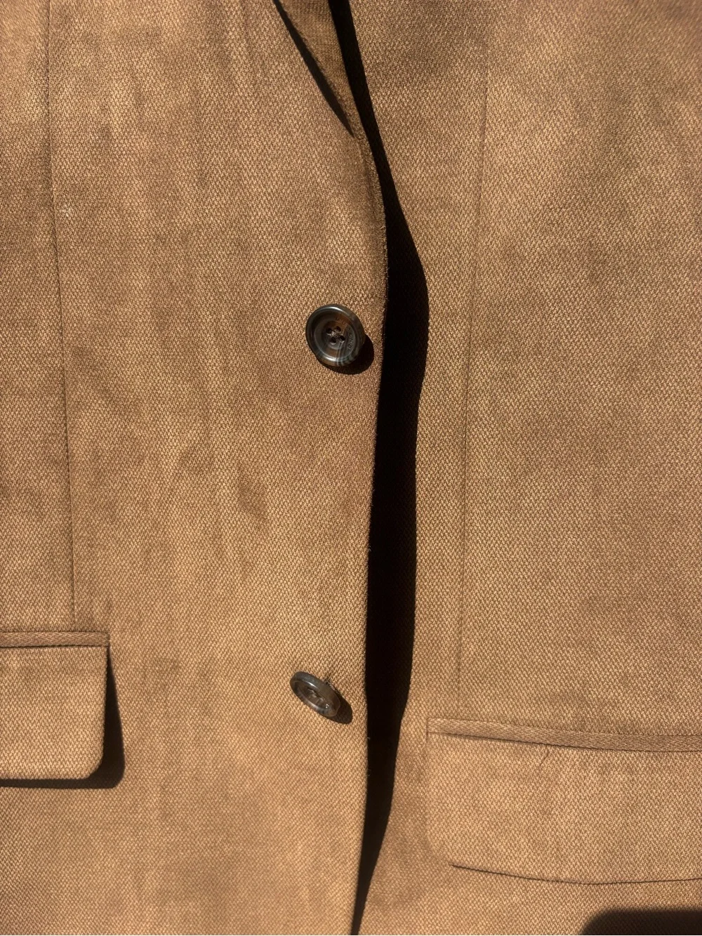Murano Mens M Faux Suede Blazer Jacket Brown 2 Button Sport Coat Paisley Lining